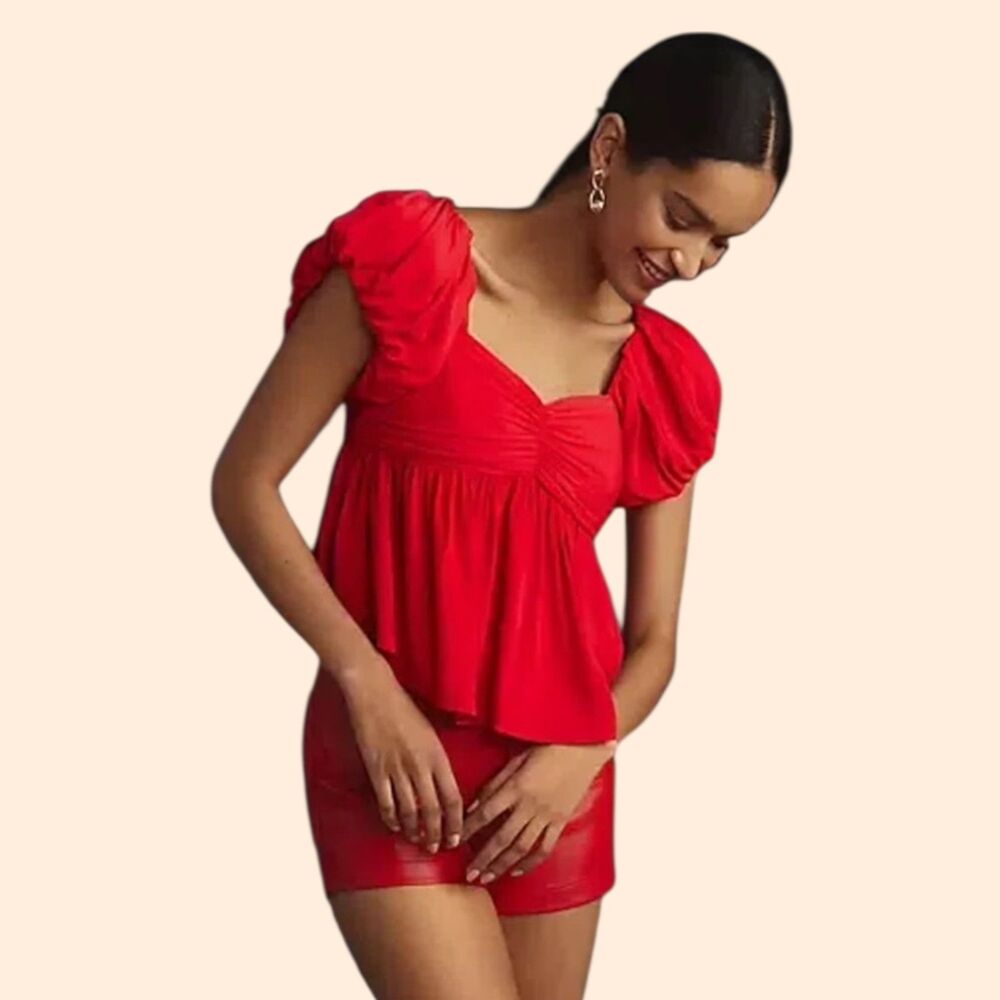 Mare Mare Puff Sleeve Babydoll Top